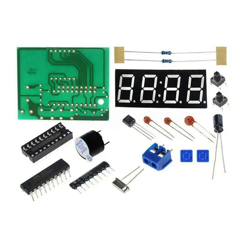 4-bit Digital Clock DIY Soldering Practice Kit, Great School Science Project, Practice Soldering Skills LED Display