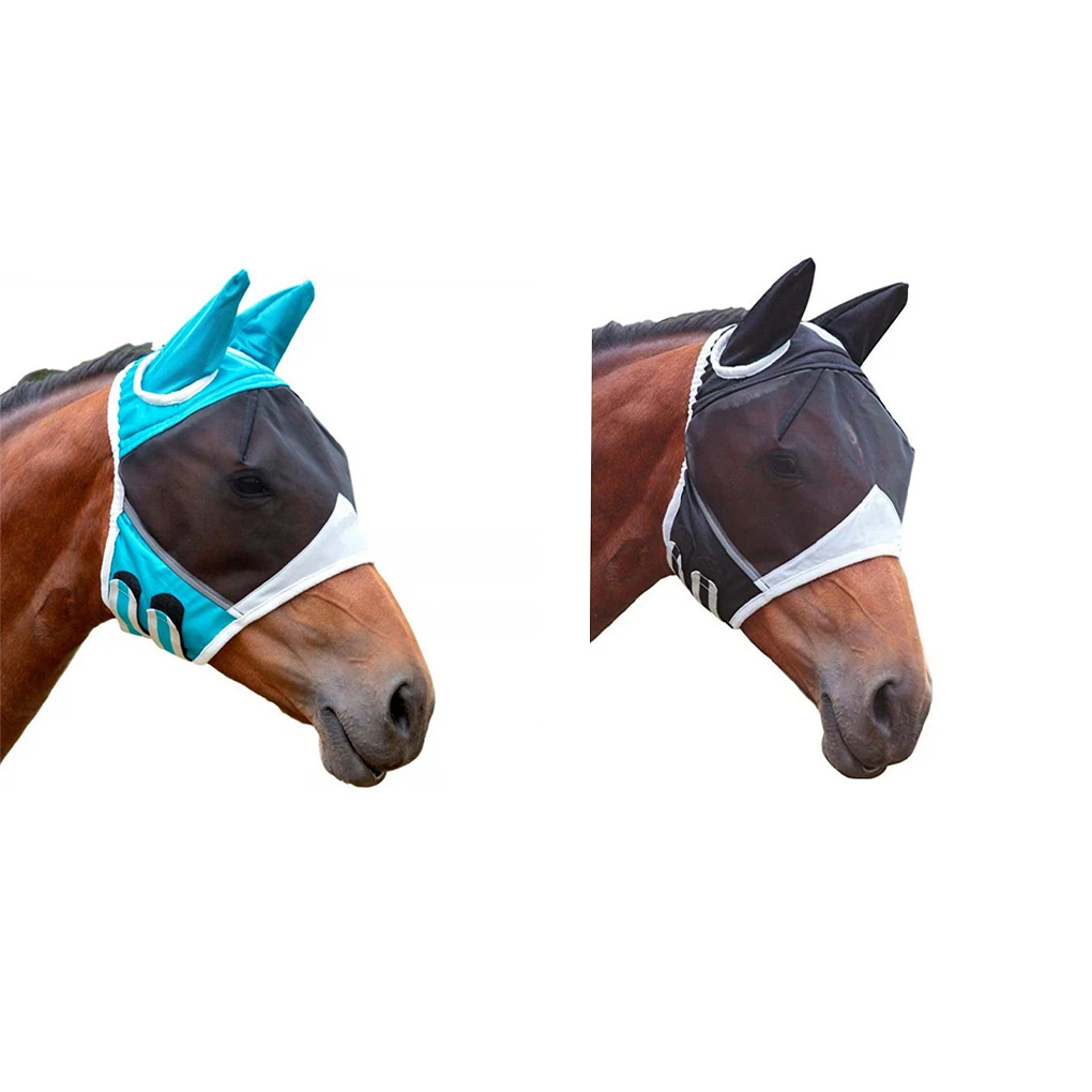 Masque anti-mouches en maille polyester pour chevaux, protection facile à installer et durable, accessoires pour chevaux