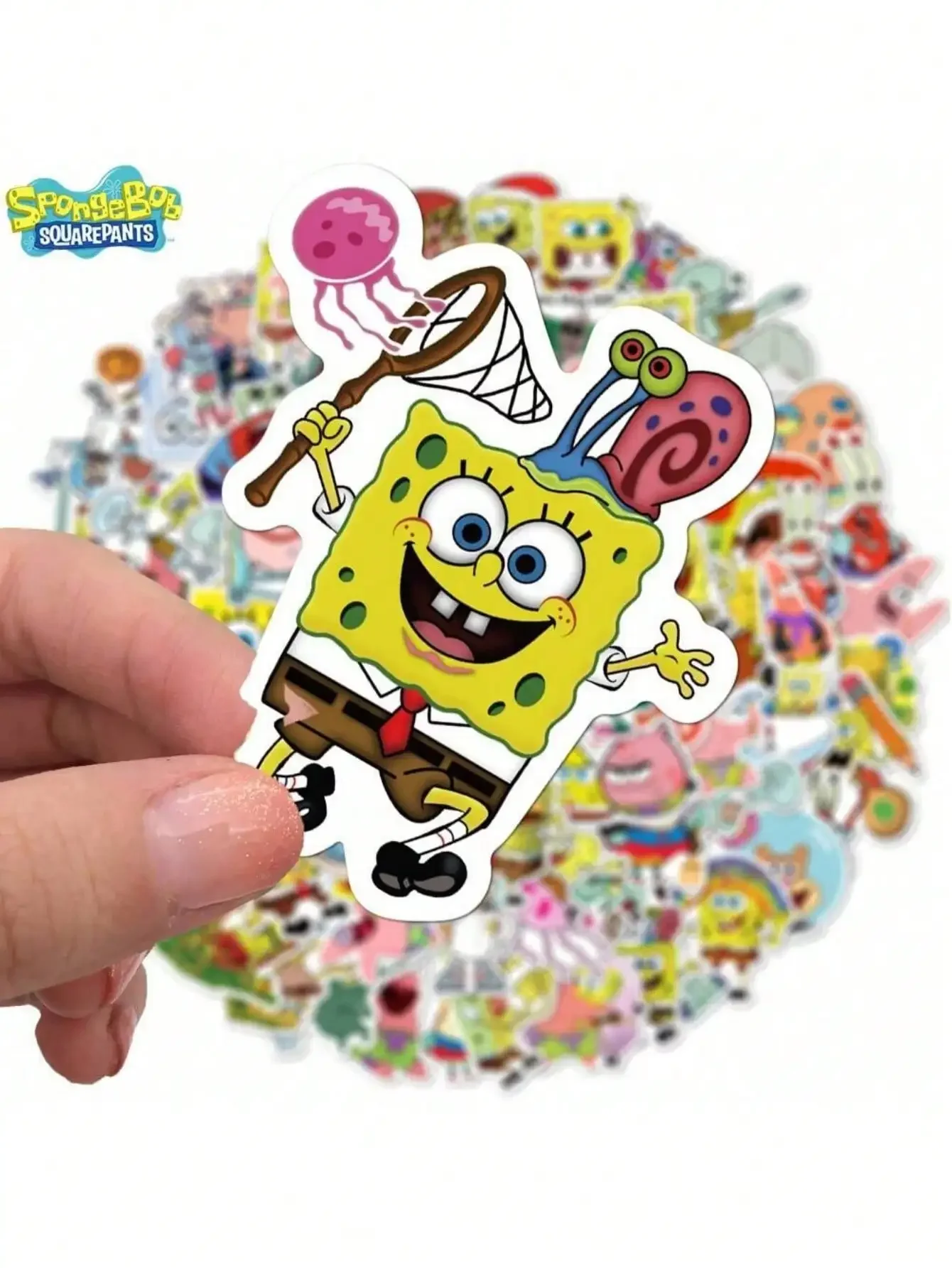 50 Stück SpongeBob Offiziell Lizenzierte Vinyl-Aufkleber Hochwertige Tentakel-Aufkleber für Wasserflaschen Wasserdichte DIY-Aufkleber – Detail 14