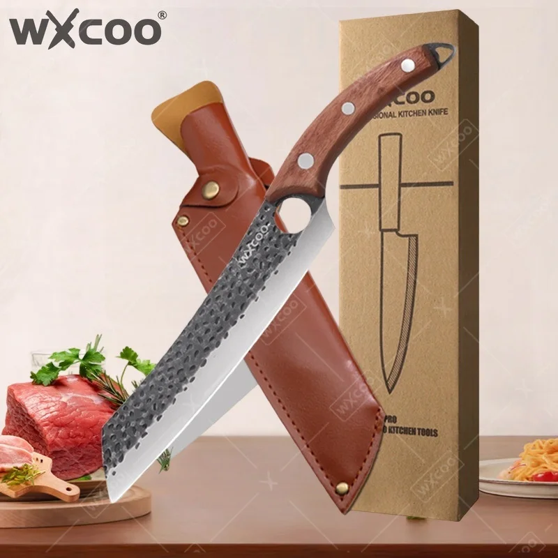 WXCOO Hochwertiges Küchenmesser aus Kohlenstoffstahl Multifunktionales Ausbeinmesser für Obst und Fleisch