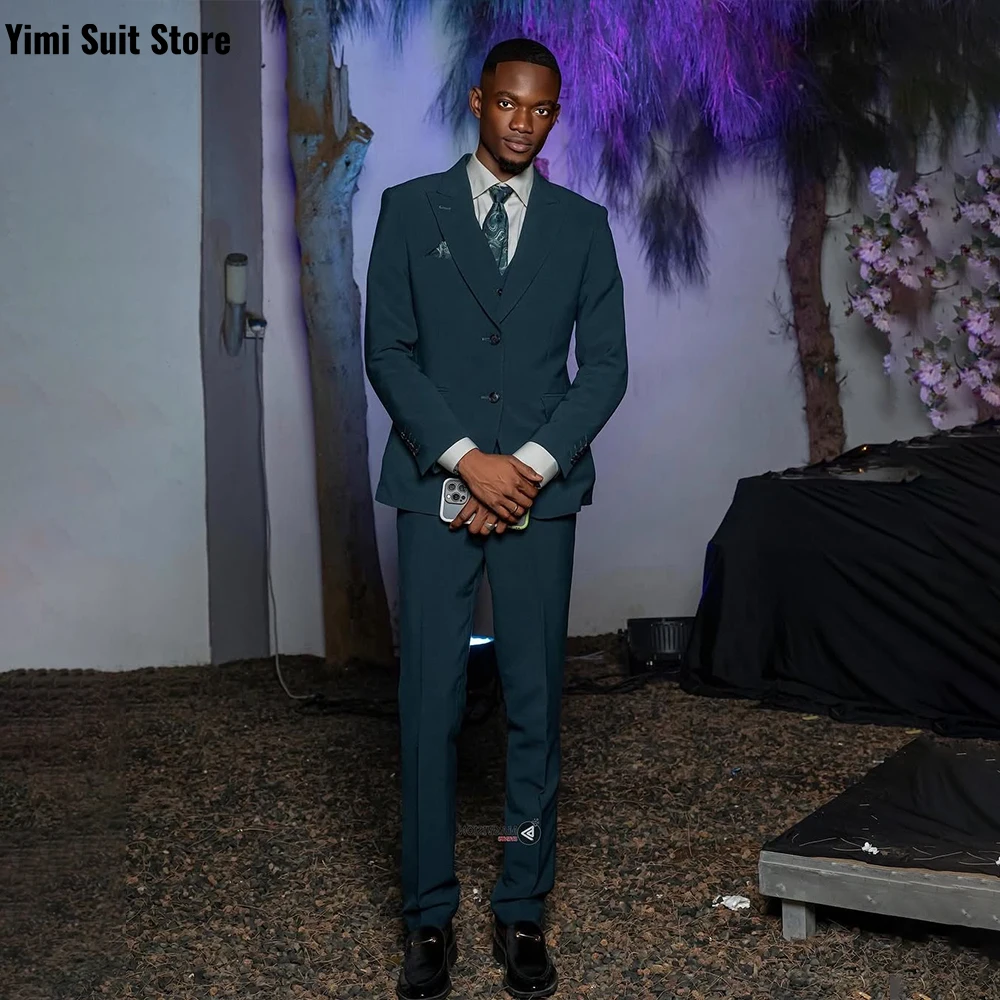 Traje clásico para hombre, conjunto de 3 uds., esmoquin Formal de alta calidad para novio y oficina, para actividades de fiesta, traje de boda, chaqueta, chaleco y pantalones