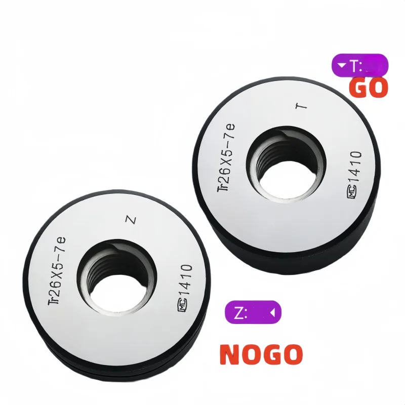 7e 1SET(1*GO+1*NOGO)   Trapezoidal Thread Ring Gauge TR6 8 9 10 11 12 14 15 16 18 19 20 22 24 26 28 TR30
