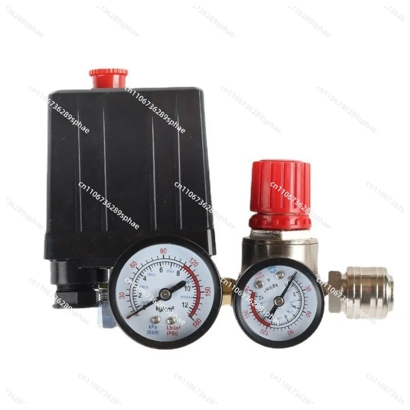 Air Compressor Pressure Switch with Regulator & 4-Hole Outlet Assembly, 90-120PSI
