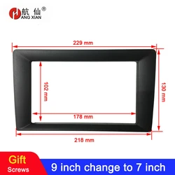 Vehicle radio Fascia 9/10 inch Frame switch to 7 inch 2 Din Car Radio Fascia auto audio Dash Kit Installation Frame Trim Bezel