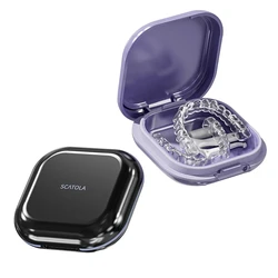 Braces Orthodontic Case Portable Mouth Guard Case Night Denture Holder with Lid Teeth Aligner Slim Braces Box Orthodontic Suppli