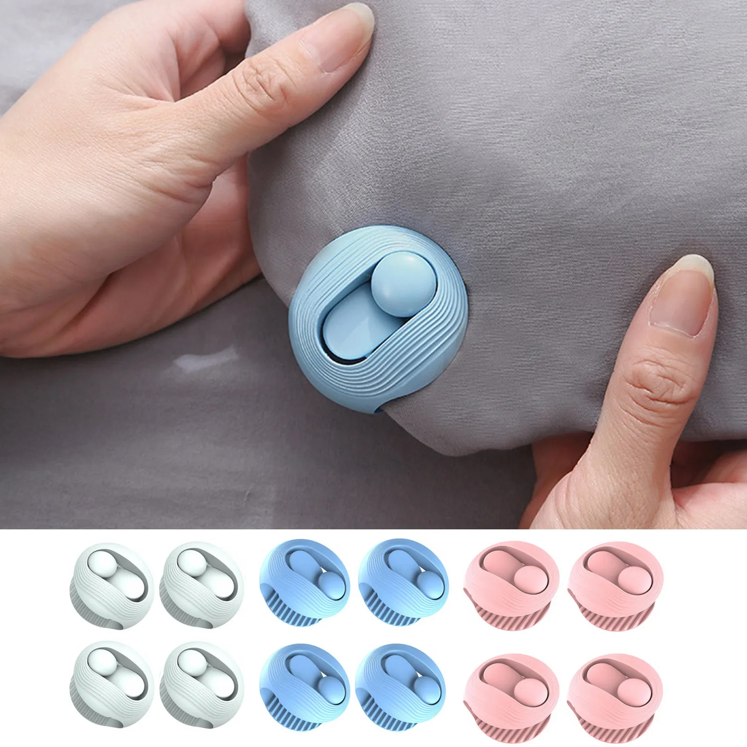 

8Pcs ABS Non Slip Gripper Round Shape Quilt Clips Fixer Needleless Cover Holder Fastener Bed Sheet Blankets Fastener Clips