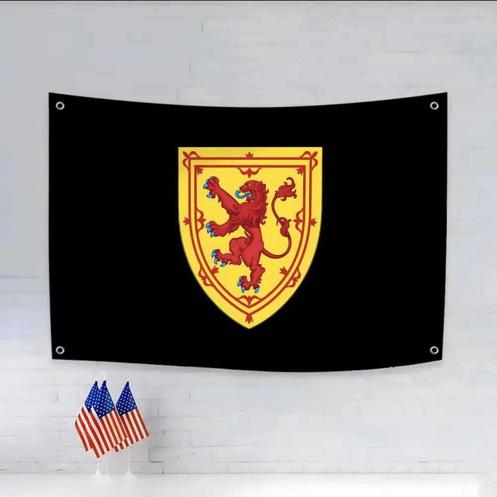 Royal Lion Rampant Scotland Flags flags four rings hanging no edging for indoor use and outdoor decor easy hanging