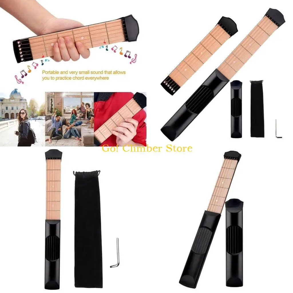 

Q84C Pocket Gubord Achord Practice Tool 6 Fret Portable Guitar Practic