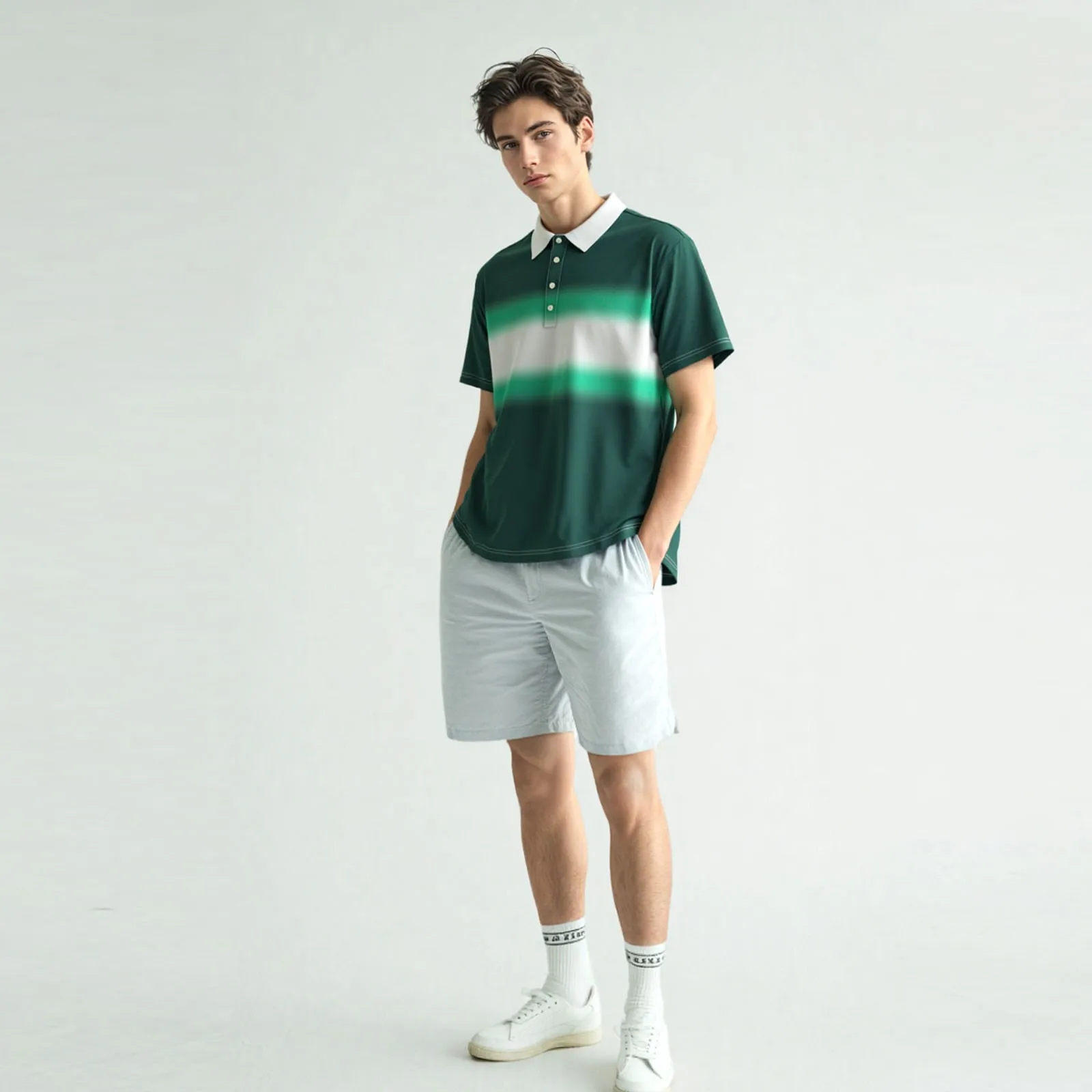

Korean Game Fashion Men's Polo Shirt Quick Dry Performance Short Sleeve Tactical Shirts Pique Jersey Golf Shirt Role-playing