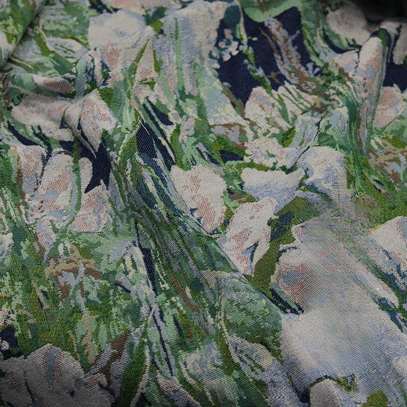 

1-метровая толстая полиэфирная хлопковая жаккардовая ткань с цветочным принтом, женская классическая сумка-пальто, декоративная швейная ткань