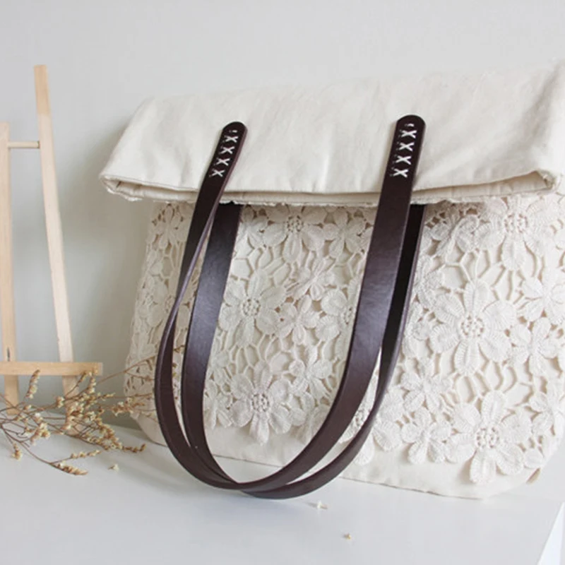 40/60cm Detachable Bag Strap Simple Solid DIY Handmade Artificial PU Leather Purse Handles Replacement Belt Accessories