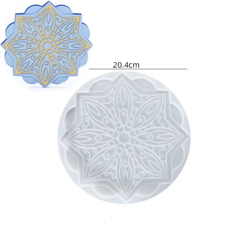 Mandala Coaster Mold Crystal versing Coaster stampo in Silicone DIY Mandala Pattern stampo in resina Home Desktop Decoration Coaster