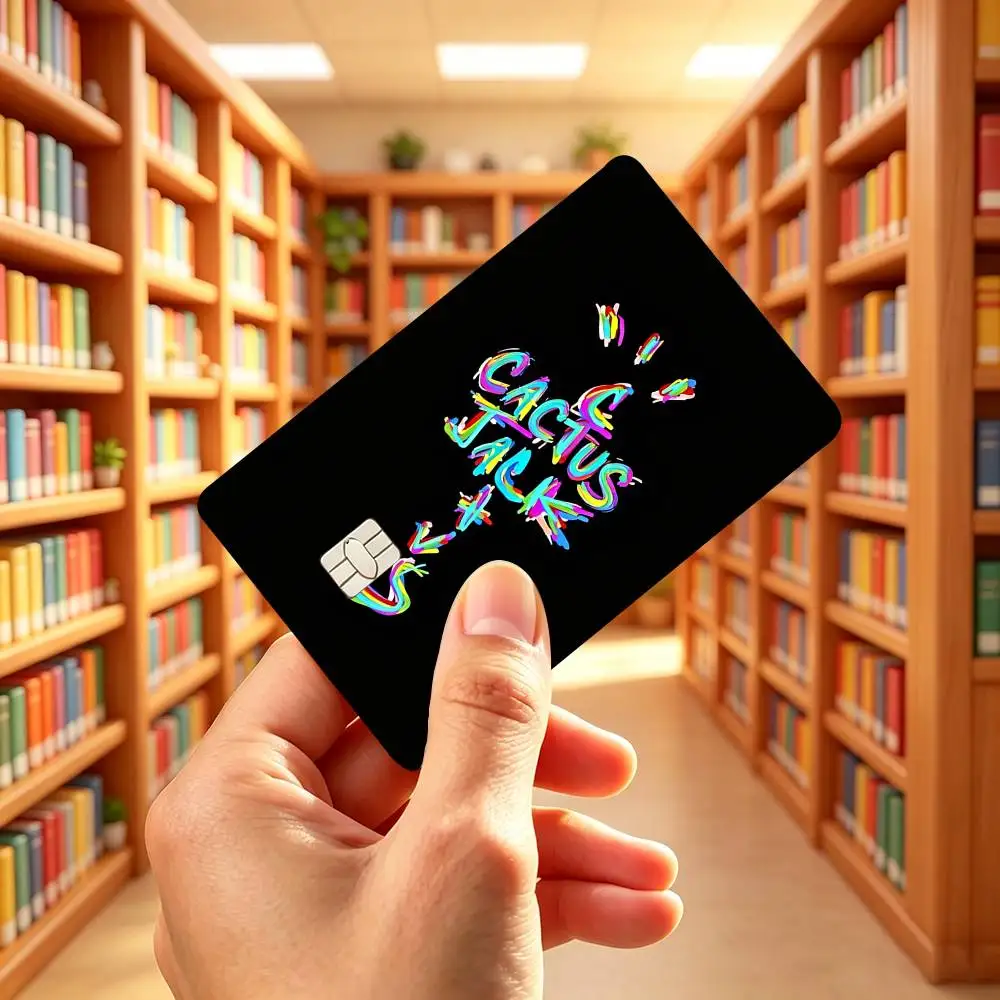 T-Travis Scott Logo Credit Card HD Stickers Game Card Decal Small Chip Waterproof Sticker Gift