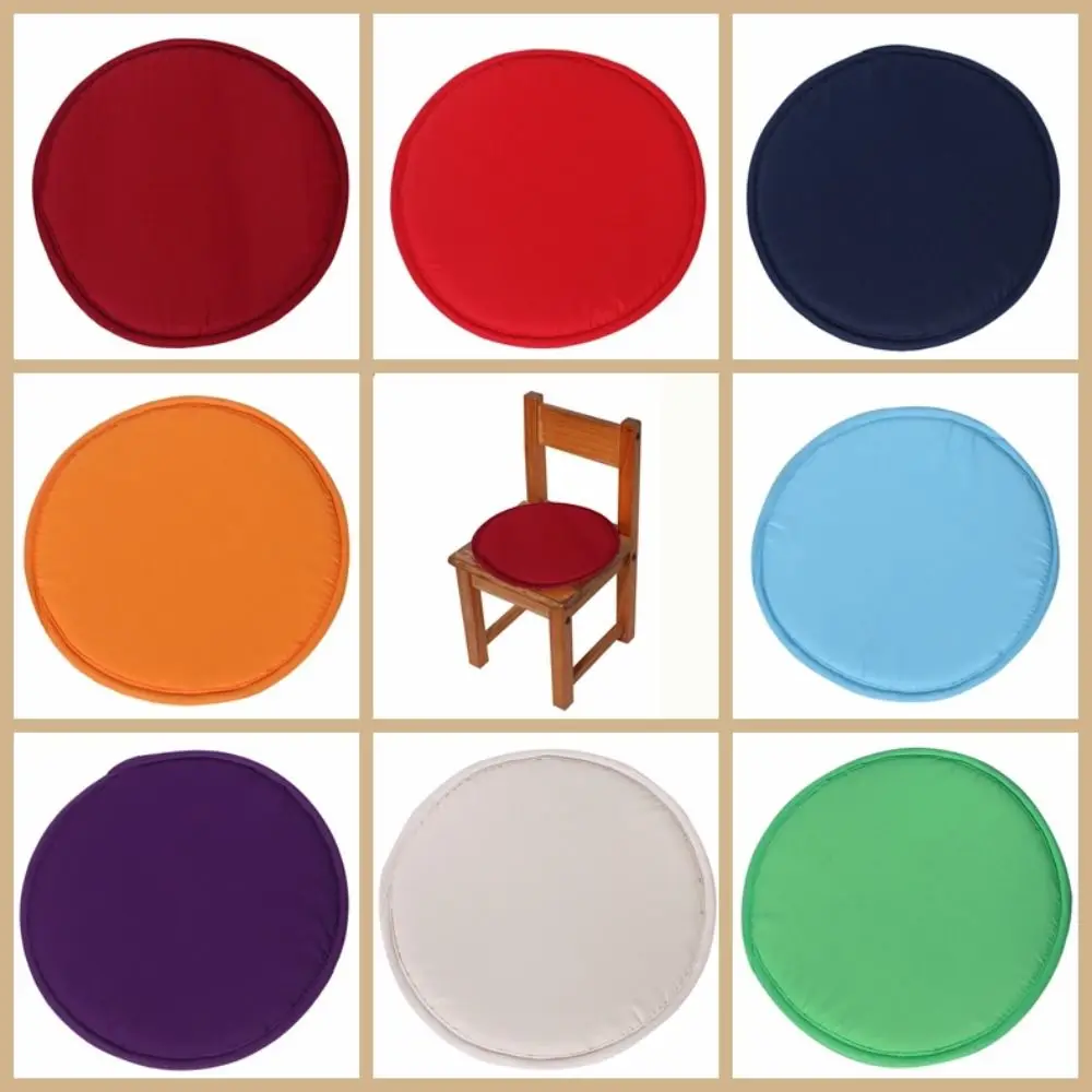 Soft Sponge Round Chair Pad Circular Washable Chair Cushion 30CM Solid Color Stool Cushion Home