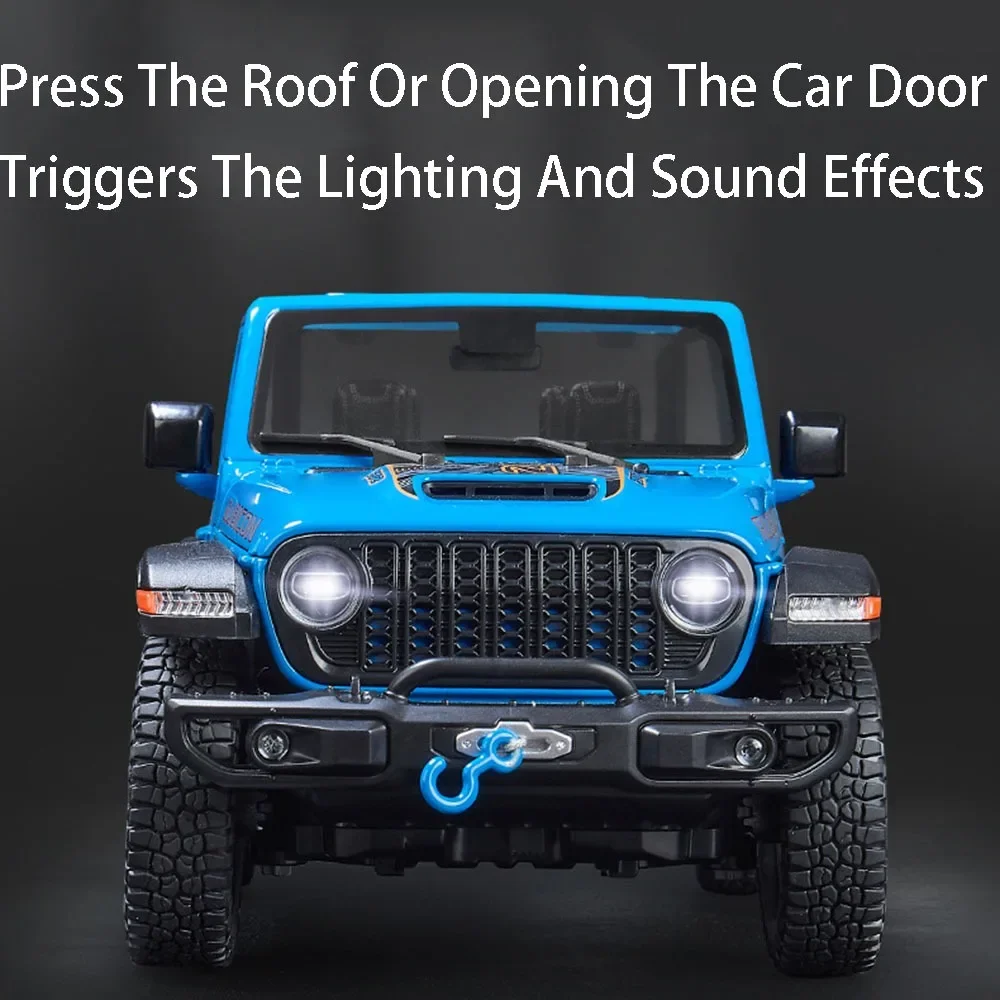 Rubikon Auto Modell Spielzeug Legierung Druckguss 4 Tür geöffnet Ton Licht Stoß dämpfung Simulation Geländewagen Ornament für Jungen Geschenke
