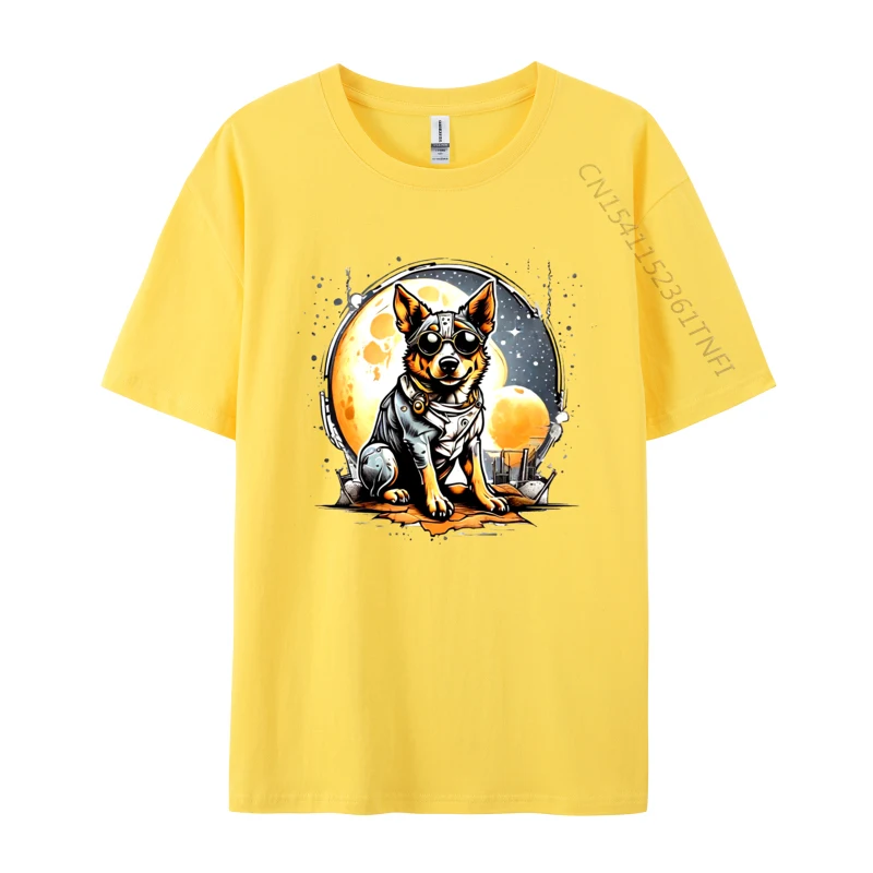 Australian Stumpy Tail Cattle Dog T-Shirt Cotton Tops Tees for Men T Shirts Green And White Graphic T Shirt