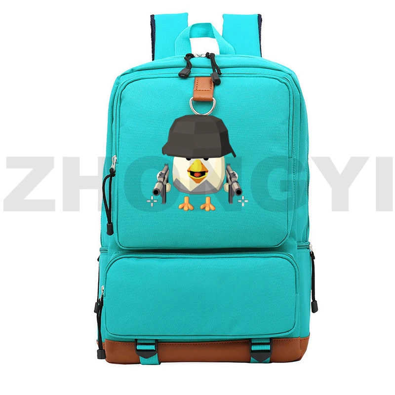 Anime Chicken Gun Bag, 3D Print, Mochilas bonitos dos desenhos animados, grandes sacos escolares de lona, Men Laptop Travel Packbag, Trendy Mochila, Zipper