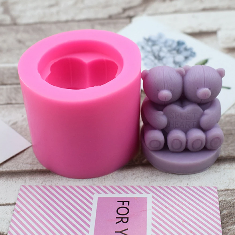 

3D Three-Dimensional Bear Silicone Candle Mould Cake Chocolate Mold Aromatherapy Plaster Mold Diy Baking Tool