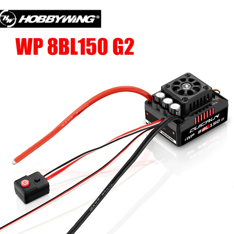 

HOBBYWING QuicRun WP 8BL150 G2 3-6S Waterproof Speed Controller Sensorless Brushless ESC for 1/8th RC Car Truck Monster Crawler