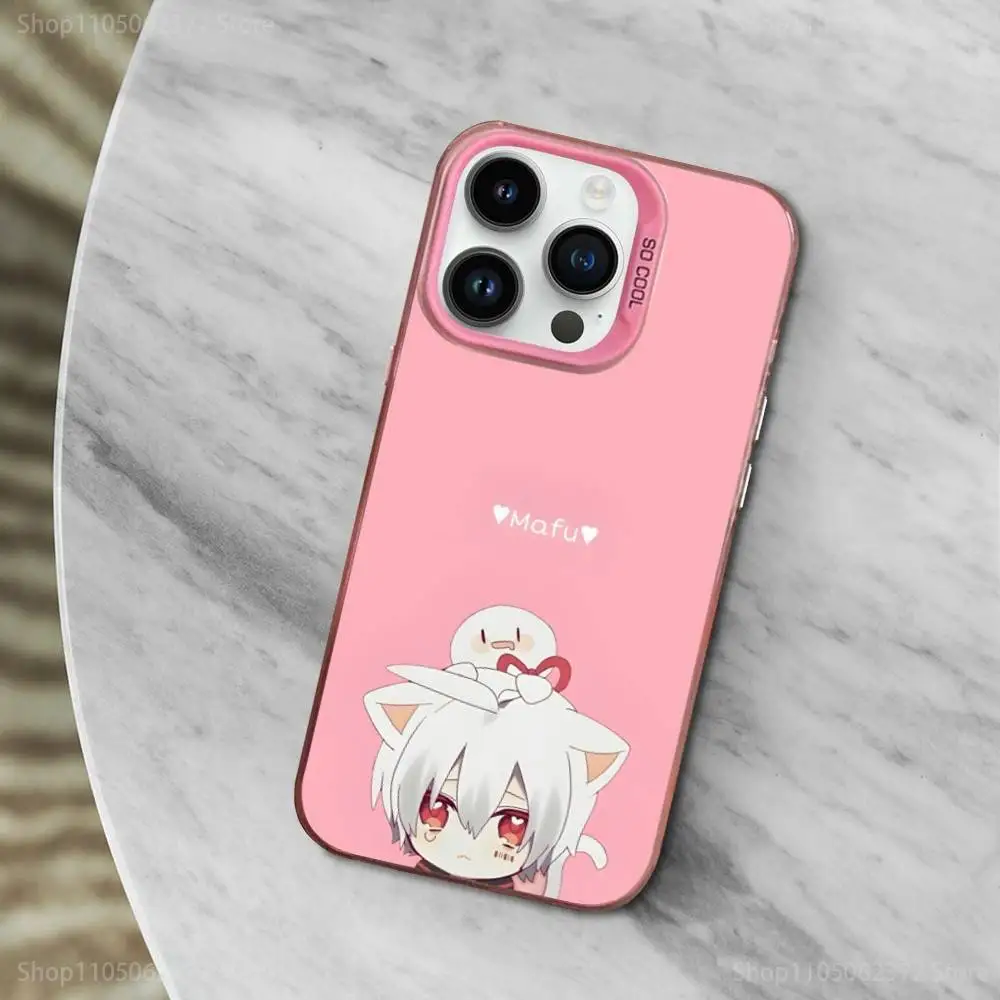 Capa de telefone Singer M-Mafumafu Ctue para iPhone 12,11,14,16,13,15, Mini, Pro, MAX, SE, XS, capa de silicone rosa fosco