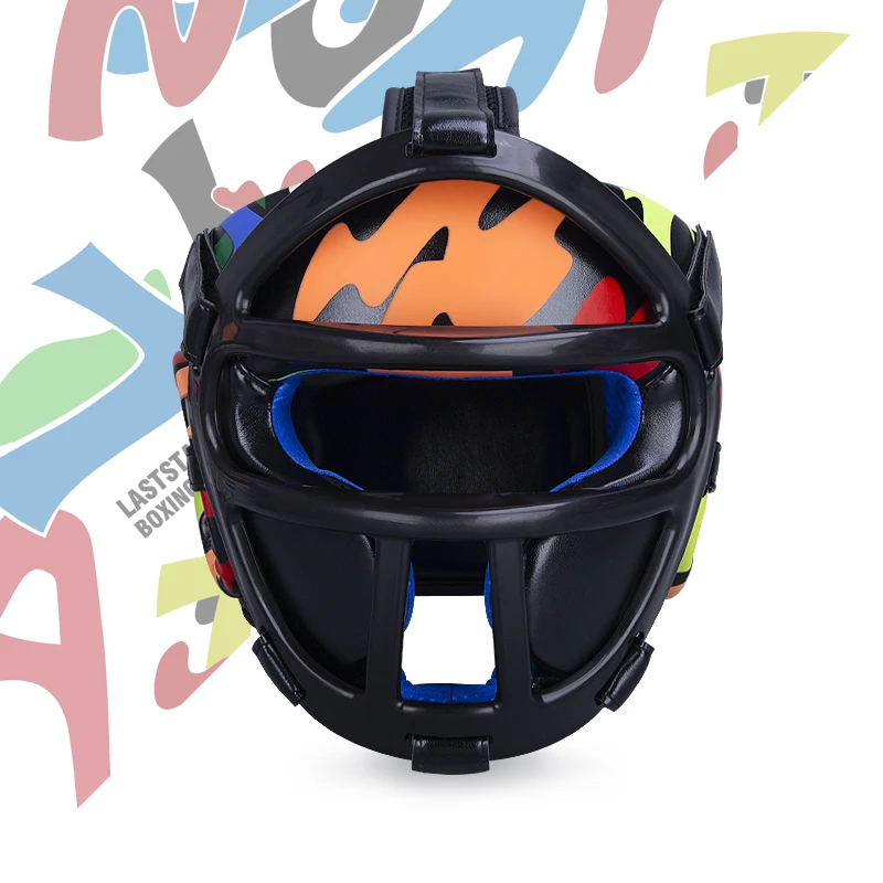 Maschera per casco da boxe Sanda in PU per bambini Protezione ispessita Casco per Taekwondo per adulti Set di protezioni per le arti marziali