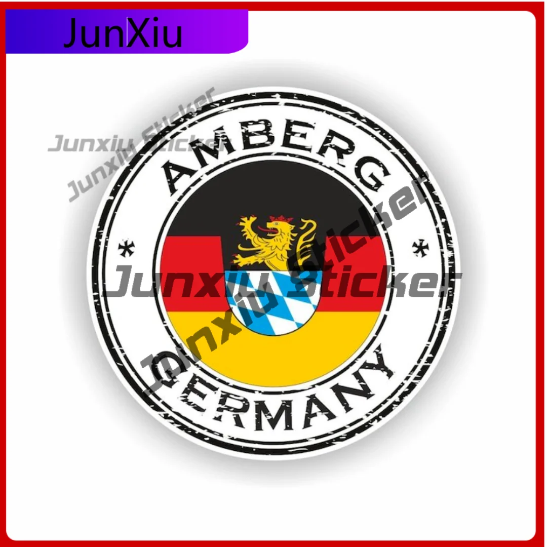 

Amberg Germany Coat of Arms Seal Sticker Round Durable Auto Accessories For SUV Motorcycle Weatherproof Decoration Auto