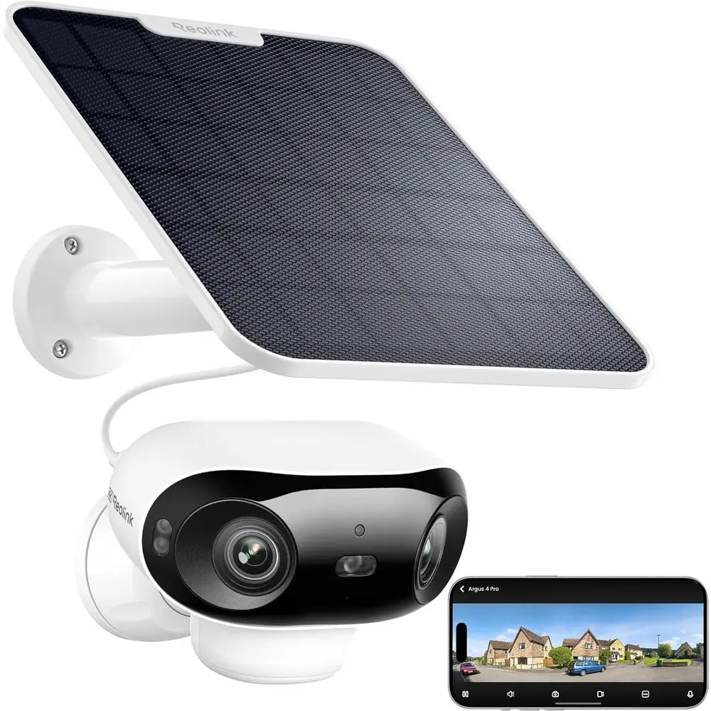 4K Outdoor Wireless Security Camera with 180 Dual Lens, 8MP Resolution, Color Night Vision, Smart Detection, No Subscription, L