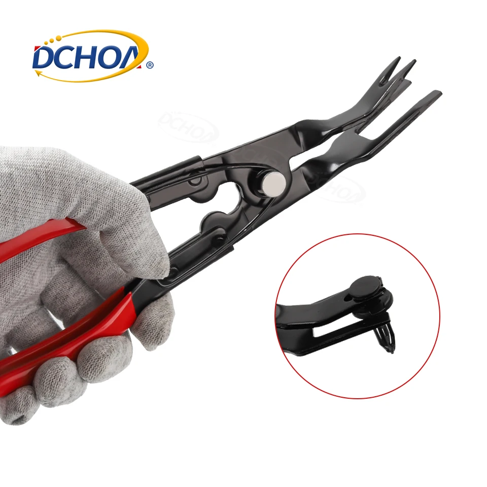DCHOA Car Door Trim Rivet Removal Tool Kit with Pliers Fastener Remover Puller Body Clips Automotive Panel Repair Tools