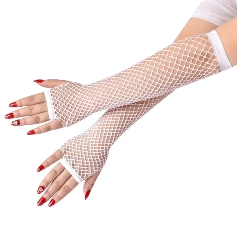 

1pair Neon Fishnet Fingerless Long Gloves Leg Arm Cuff Party Wear Fancy Dress for Womens Sexy Girls Punk Goth Dance Mesh Gloves