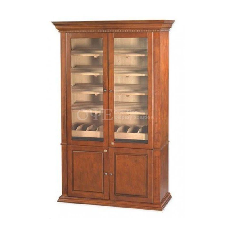 

Custom. luxury custom wooden glass by display storage cigar humidor cabinet