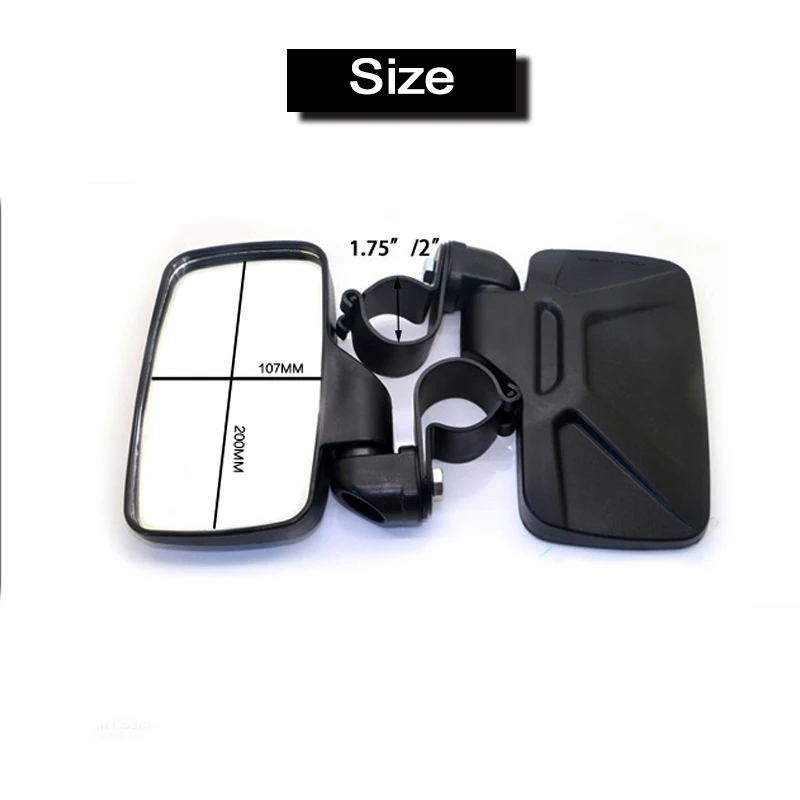 1.75" 2" UTV Side Mirrors Side Rearview Mirror Universal ATV All-terrain Vehicle For Polaris Ranger RZR 570 800 900 XP1000 Rhino
