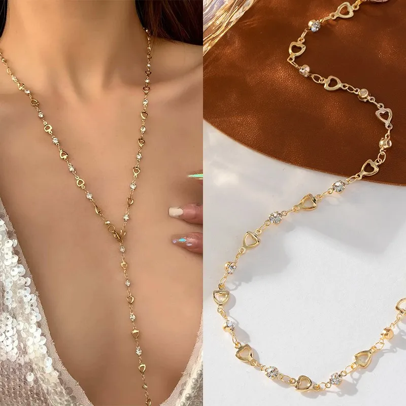 الموضة الفاخرة كريستال عقد من حجر الياقوت للنساء لامعة حجر الراين طويل شرابة المختنق البوهيمي بيان مجوهرات هدايا للحزب