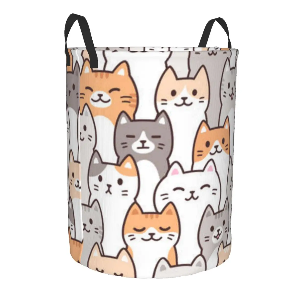 Laundry Basket Cute Cartoon Cats Kawaii Cloth Folding Dirty Clothes Toys Storage Bucket Household Storage Basket