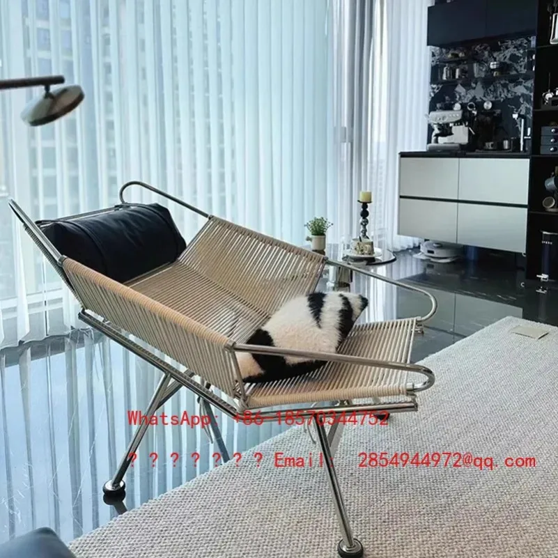 

Плетеное из веревки средневековое кресло-флаг в стиле Ваби-саби × Итальянский минимализм, «неполноценное» художественное произведение дизайнера