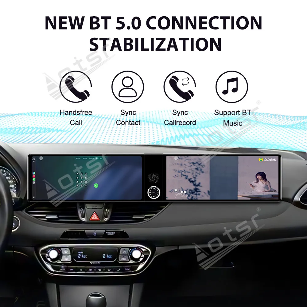 

12.3-дюймовый HD-экран с двойным сенсорным управлением, Android 13, для Hyundai 130 2017-2022, GPS-навигация, мультимедийный проигрыватель, стереосистема, головное устройство, подключение Plug & Play