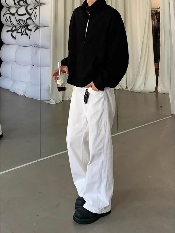 

White Willow Blade Jeans Men's Loose Drapey Wide Leg Straight Cut Spring American Trendy Brand Casual Wear Multi-Functional L...