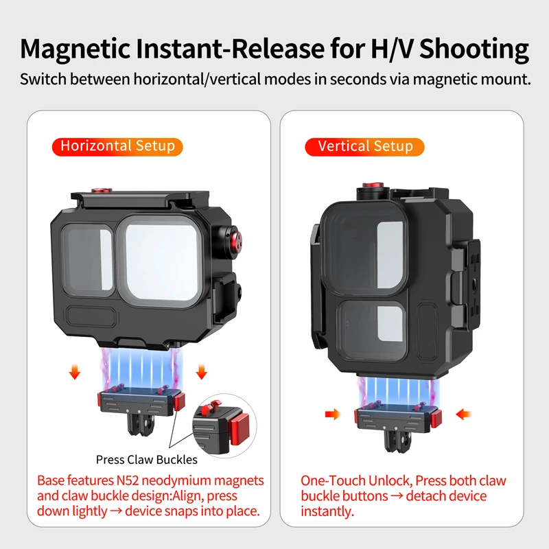 

Aluminium Alloy Protective Frame Magnetic Quick Release Case for Insta360 Ace pro 2 Ace Pro Vertical Shot Accessories