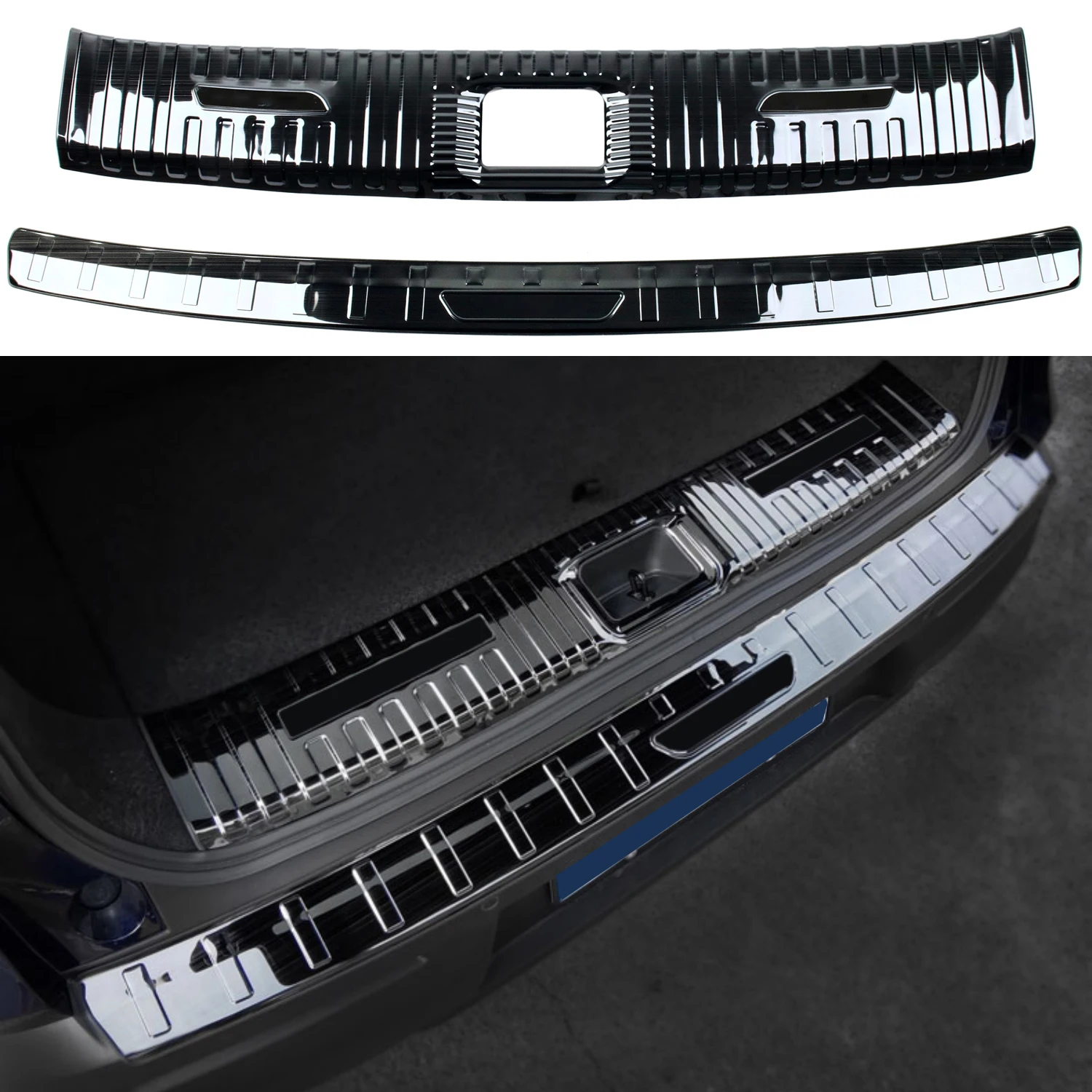 For Nissan Pathfinder 2022-2025 Steel Rear Trunk Inner & Outer Bumper Guard Sill Plate Protector Cover 2pcs