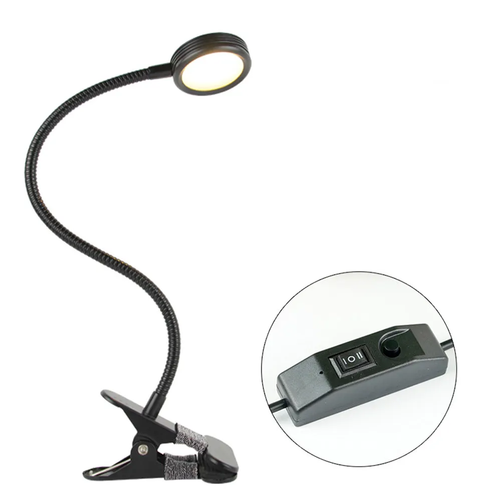 Adjustable Gooseneck Clip-on Reading Lamp with 3 Color Temperatures, 2 Brightness Levels, Non-slip Desk Clamp