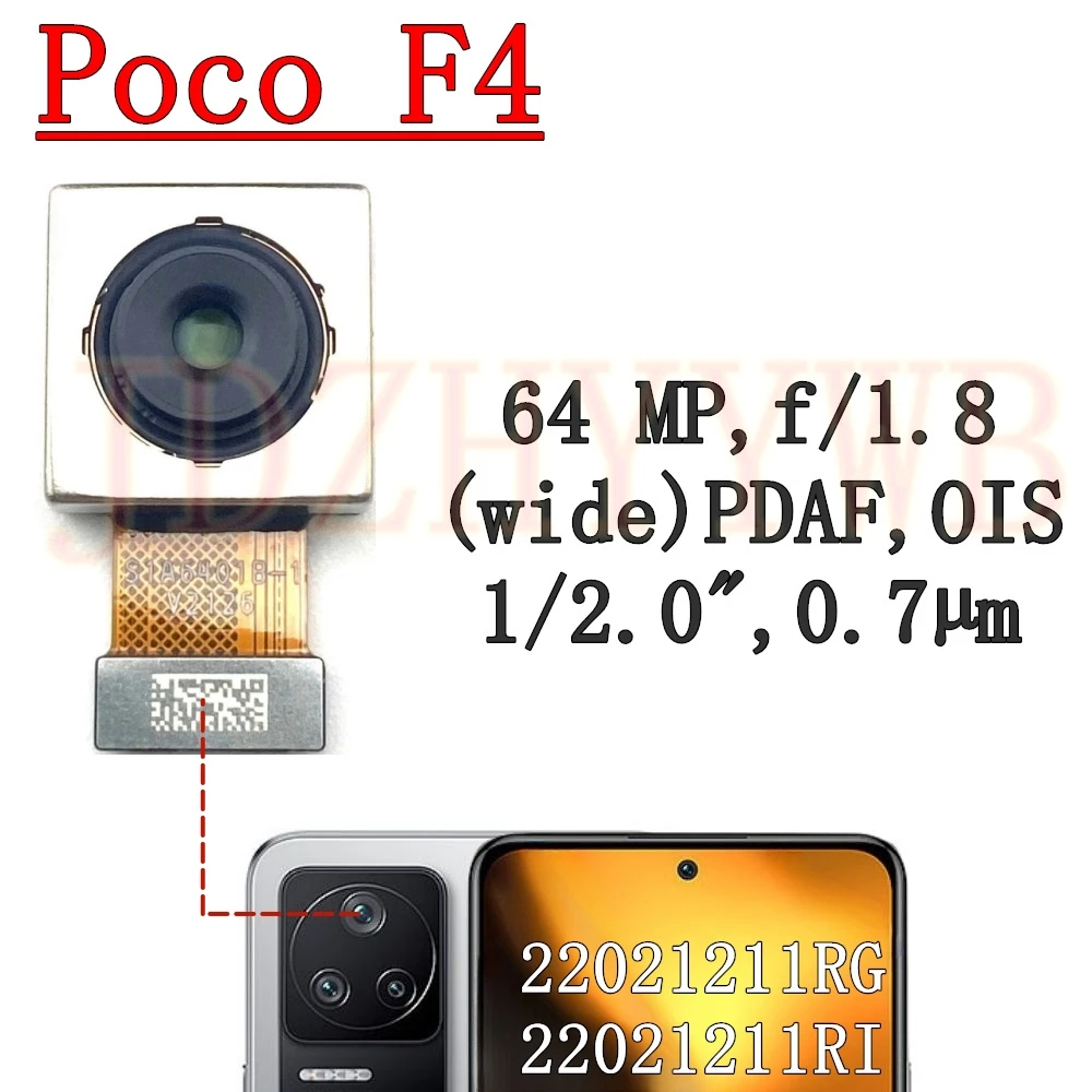 Xiaomi PocoF4 Poco F4용 전면 및 후면 카메라 전면 셀카 와이드 후면 카메라 메인 카메라 플렉스 케이블