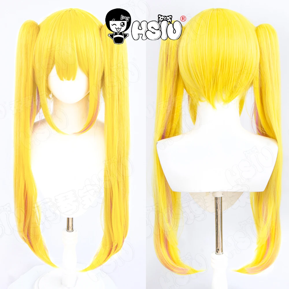 

Sarah da Odin Cosplay Wig HSIU 80CM yellow layered purple long hair Synthetic Wig Anime Salad Bowl of Eccentrics cosplay Wig