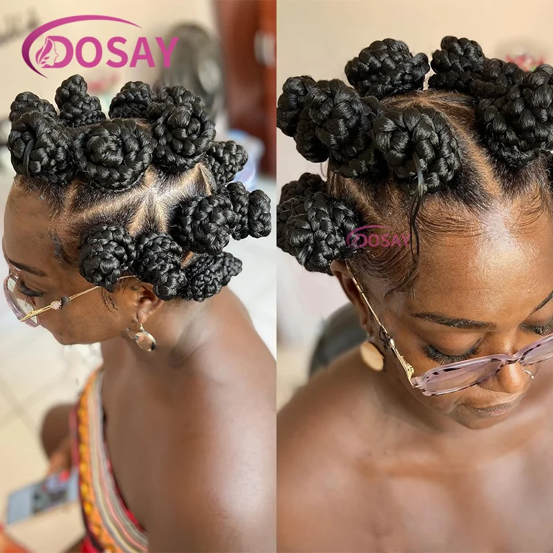 合成フルレースバンタンノット編組ウィッグレースフロント三つ編みウィッグベビーヘアアフリカ編組髪ナチュラルレースウィッグ発売中