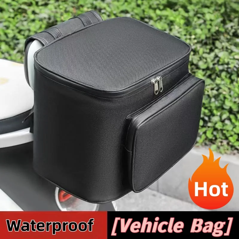 

Передняя сумка для электрического скутера, сумка для электромобиля, водонепроницаемая изолированная сумка из ткани Оксфорд, мотоциклетная сумка для ежедневных поездок на работу