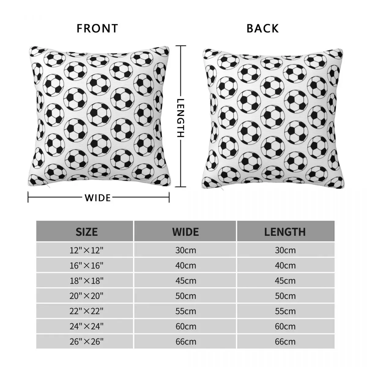 Soccer Ball Pattern Black White Square Pillowcase Polyester Linen Velvet Pattern Zip Decor Pillow Case Sofa Cushion Cover 45x45