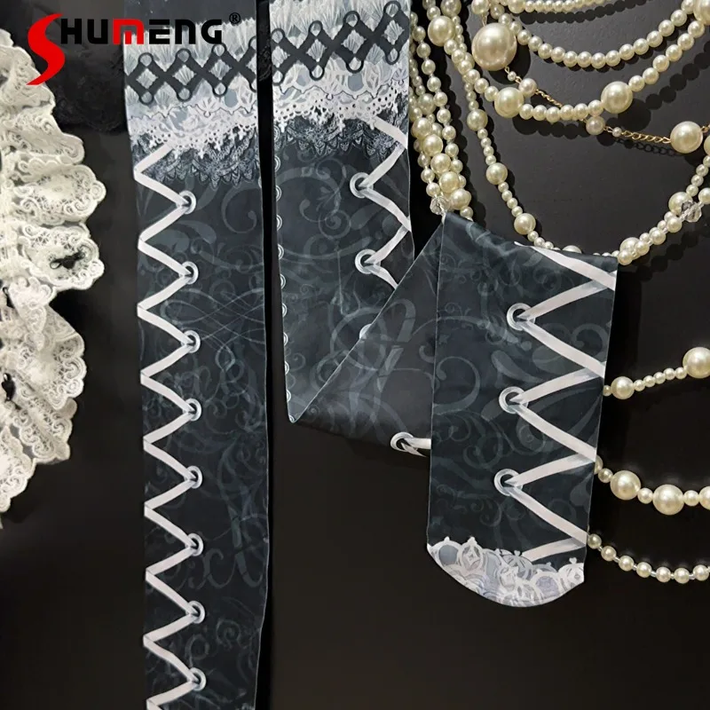 

Japanese Lolita Style Doll Print Pantyhose Subculture Gothic Dark Gothic Original Dark Black Retro Socks Leggings For Ladies