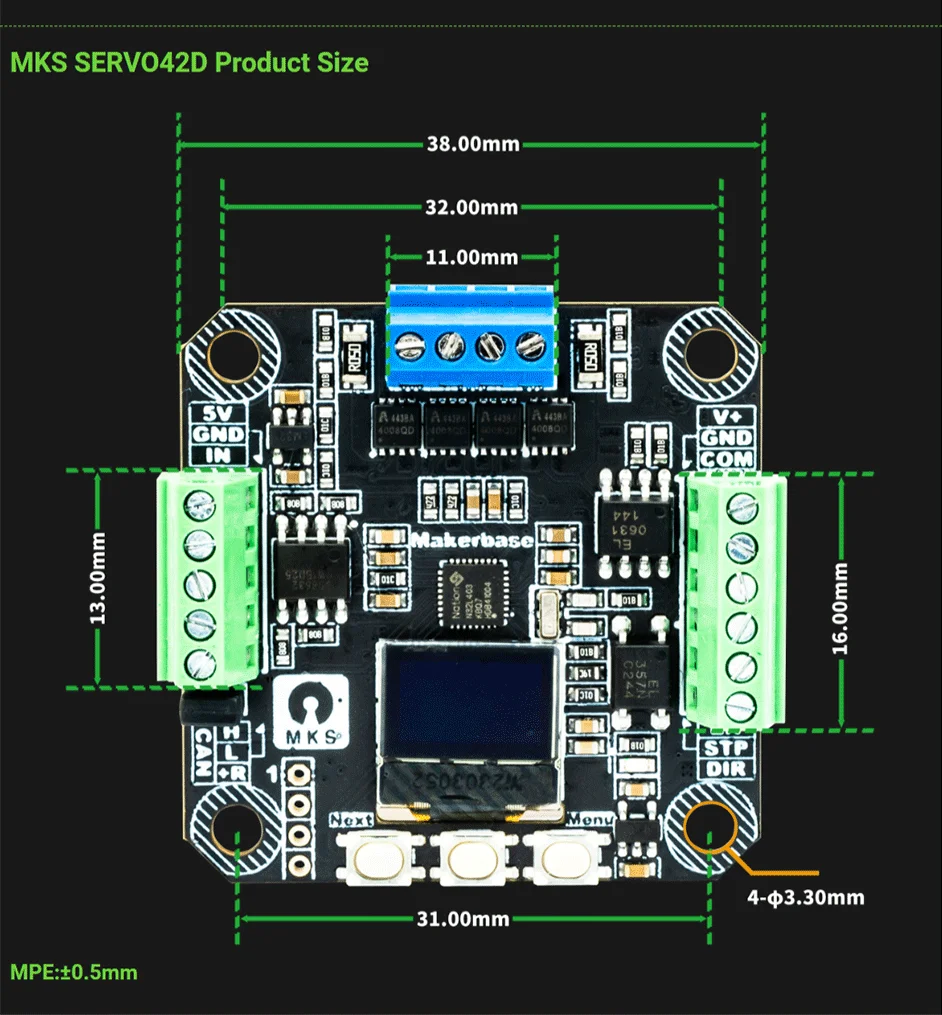 Makerbase MKS SERVO42D NEMA17 Schrittmotortreiber mit geschlossenem Regelkreis für leise und effiziente CNC-3D-Drucker-Treiberplatine von Gen_L FOC – Detail 7