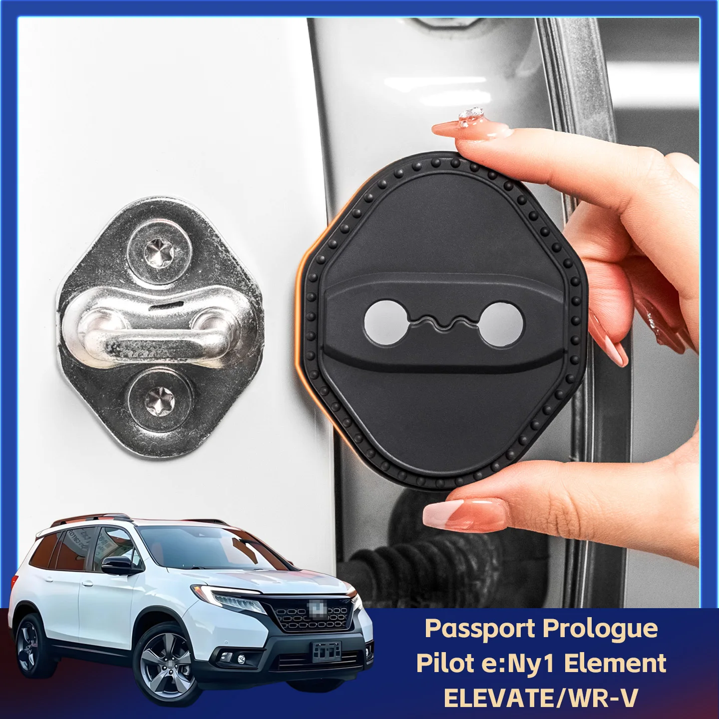 

2/4Pcs Silicone Car Door Lock Cover Protective Decoration Case For Honda Passport Prologue Pilot e:Ny1 ELEVATE/WR-V Element