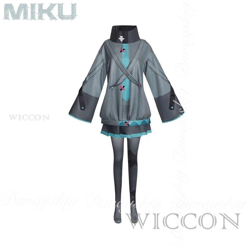 المغني الافتراضي أنيمي ميكوكو تأثيري خطط العالم المستقبلي مليئة بالنجوم مع تنورة رمادية وشعر مستعار تأثيري حلي جميع المجموعة