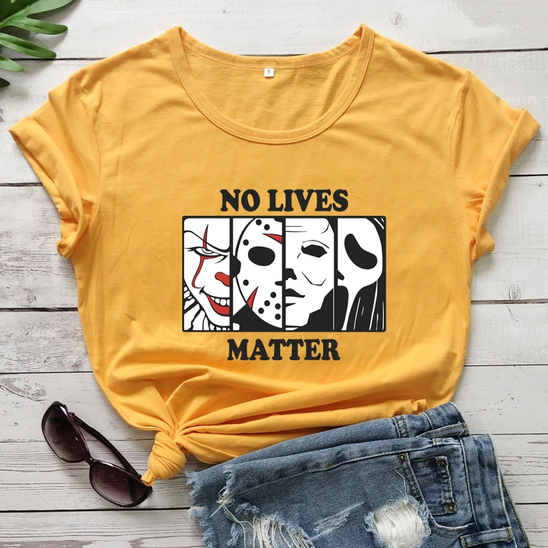 

colored no lives matter tshirt spooky women short sleeve autumn halloween graphic tee shirt top