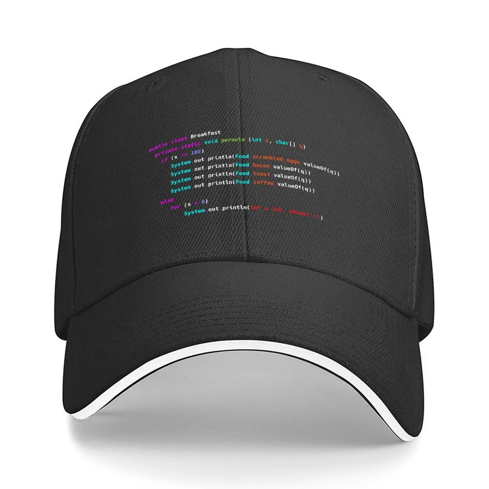 

Programmer breakfast. This is the joke Coding of Real Life Baseball Cap custom caps Golf Wear fishing caps man Mens Caps Women's